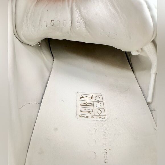 Gucci Ace Sneakers Bee Embroidered White Leather Collapsible Heel EU 38 US 8 - Picture 9 of 11